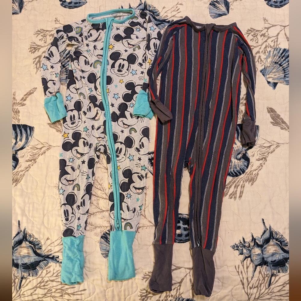 Lot of 2 Little Sleepies zip pajamas